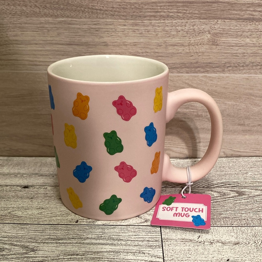 Eccolo Pastel Pink Gummy Bear Candy Smooth Matte Soft Touch Coffee Tea Mug